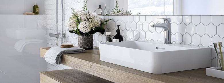 LAUFEN LAURIN umývadlová stojanková batéria, Eco+, chróm HF500704100000 Obrázek - fotka