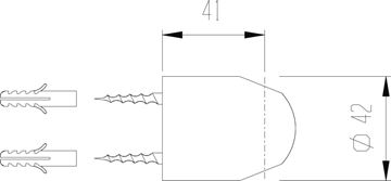 LAUFEN nástenný držiak, chróm HF105721100000 Technický nákres