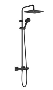 HANSGROHE VERNIS SHAPE SHOWERPIPE 240 sprchový set s termostatickou batériou, horná sprcha, ručná sprcha s 2 prúdmi, tyč, hadica, matná čierna