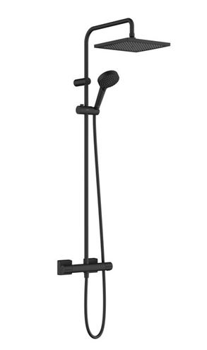 HANSGROHE VERNIS SHAPE SHOWERPIPE 240 sprchový set s termostatickou batériou, horná sprcha, ručná sprcha s 2 prúdmi, tyč, hadica, matná čierna 26427670 Obrázek - Hlavní obrázek