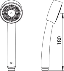 ORAS APOLLO ručná sprcha 180mm, chróm 252022 Technický nákres