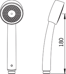 ORAS APOLLO ručná sprcha 180mm, chróm 252022 Technický nákres