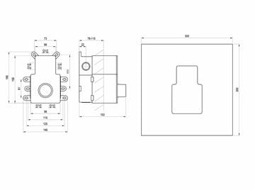 RAVAK R-BOX VERTICAL O2/O3 RB 07F.50 podomietkové teleso G 1/2 X070235 Technický nákres