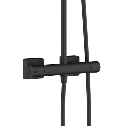 HANSGROHE VERNIS SHAPE SHOWERPIPE 240 sprchový set s termostatickou batériou, horná sprcha, ručná sprcha s 2 prúdmi, tyč, hadica, EcoSmart, matná čierna 26429670 Obrázek - fotka