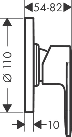 HANSGROHE VERNIS BLEND sprchová podomietková batéria, s telesom, matná čierna 71663670 Technický nákres