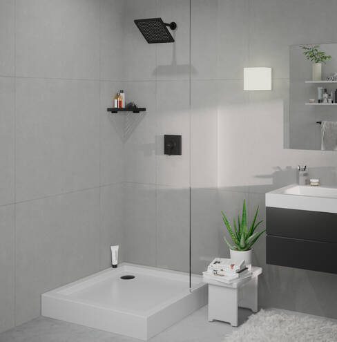 HANSGROHE CROMETTA E 240 1JET horná sprcha 240x240 mm, matná čierna 26726670 Obrázek - fotka