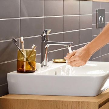 HANSGROHE REBRIS E umývadlová stojanková batéria, CoolStart EcoSmart+, s odtokovou súpravou, chróm 72589000 Obrázek - fotka