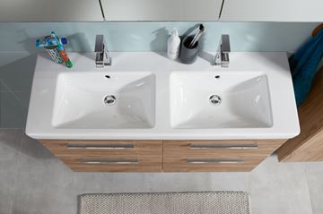 VILLEROY & BOCH VERITY DESIGN 2.0 dvojumývadlo 130 cm, s 2 otvormi pre batérie a prepadom, CeramicPlus 4A94D0R1 Obrázek - fotka