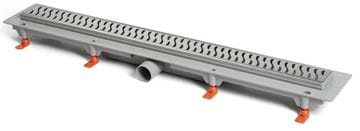 EASY sprchový žľab 650 mm, do priestoru, bočný odtok D 50, rošt HARMONY, plast/nerez oceľ