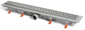 EASY sprchový žľab 850 mm, do priestoru, bočný odtok D 50, rošt HARMONY, plast/nerez oceľ