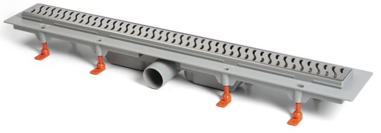 EASY sprchový žľab 850 mm, do priestoru, bočný odtok D 50, rošt HARMONY, plast/nerez oceľ EPZ20-PP-850 D50 Obrázek - Hlavní obrázek