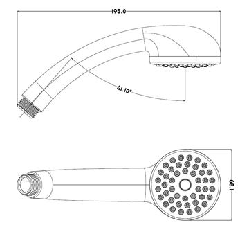 EASY JAMAICA JA 106 ručná sprcha pr. 68 mm, chróm JA106 Technický nákres