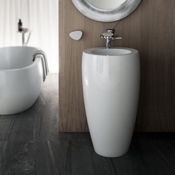 LAUFEN ILBAGNOALESSI ONE umývadlo na podlahu 53 cm, s otvorom na batériu, skrytý prepad, LCC H8119724001041 Obrázek - fotka