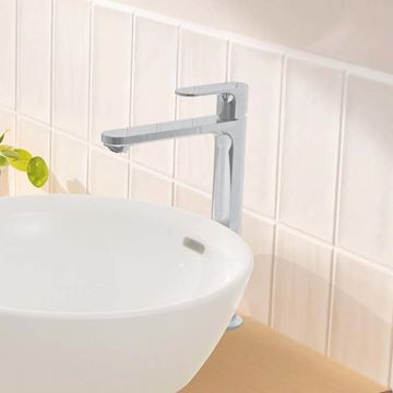 HANSGROHE REBRIS E umývadlová stojanková batéria, CoolStart, EcoSmart+, s odtokovou súpravou, chróm 72590000 Obrázek - fotka