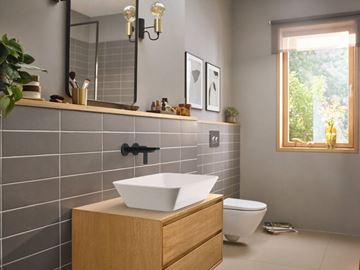 HANSGROHE REBRIS S umývadlová podomietková batéria, s odtokovou súpravou, EcoSmart, matná čierna 72568670 Obrázek - fotka