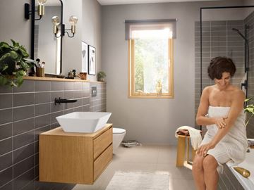 HANSGROHE REBRIS S umývadlová podomietková batéria, s odtokovou súpravou, EcoSmart, matná čierna 72568670 Obrázek - fotka