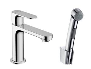 HANSGROHE REBRIS S umývadlová stojanková batéria s bidetovou sprškou, EcoSmart, chróm