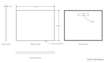 EASY PLUS zrkadlo 100x80 cm EA104.100 Technický nákres
