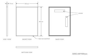 EASY PLUS zrkadlo 60x80 cm EA104.60 Technický nákres