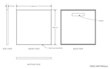 EASY PLUS zrkadlo 80x80 cm EA105.80 Technický nákres