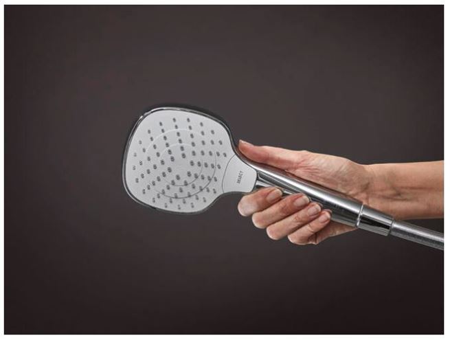 HANSGROHE CROMA SELECT E 3JET ručná sprcha 110x110 mm, 3 prúdy, EcoSmart, biela/chróm 26813400 Obrázek - fotka