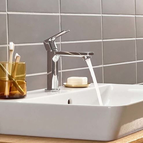 HANSGROHE REBRIS E umývadlová stojanková batéria, CoolStart, EcoSmart, chróm 72560000 Obrázek - fotka