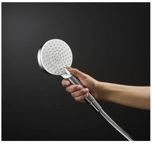 HANSGROHE CROMETTA 2JET ručná sprcha pr. 100 mm, 2 prúdy, EcoSmart, biela/chróm 26332400 Obrázek - fotka
