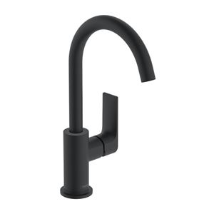 HANSGROHE REBRIS E umývadlová stojanková batéria, EcoSmart, s odtokovou súpravou, matná čierna