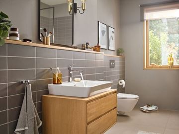 HANSGROHE REBRIS E umývadlová stojanková batéria, EcoSmart, s odtokovou súpravou, chróm 72557000 Obrázek - fotka