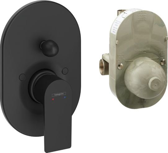 HANSGROHE REBRIS E vaňová podomietková batéria, s prepínačom, s telesom, matná čierna 72458670 Obrázek - Hlavní obrázek