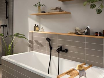 HANSGROHE REBRIS E vaňová nástenná batéria, s prepínačom, matná čierna 72450670 Obrázek - fotka