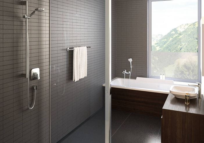 HANSGROHE CROMA SELECT E 3JET sprchová súprava 3-dielna, ručná sprcha 110x110 mm, 3 prúdy, tyč, hadica, biela/chróm 26590400 Obrázek - fotka