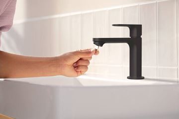 HANSGROHE REBRIS S umývadlová stojanková batéria, CoolStart, EcoSmart, matná čierna 72520670 Obrázek - fotka