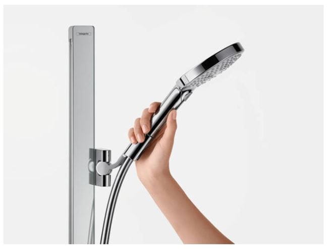 HANSGROHE RAINDANCE SELECT E 120 3JET sprchová súprava 4-dielna, ručná sprcha pr. 125 mm, 3 prúdy, tyč, hadica, polička, chróm 27648000 Obrázek - fotka