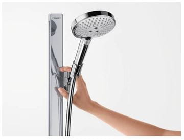 HANSGROHE RAINDANCE SELECT E 120 3JET sprchová súprava 4-dielna, ručná sprcha pr. 125 mm, 3 prúdy, tyč, hadica, polička, chróm 27648000 Obrázek - fotka