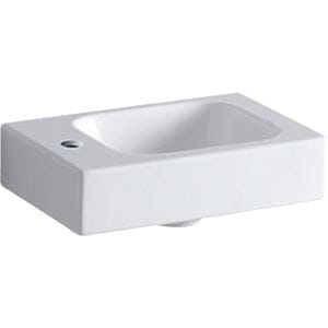 GEBERIT ICON umývadielko 38 cm, s otvorom pre batériu vľavo, bez prepadu, KeraTect