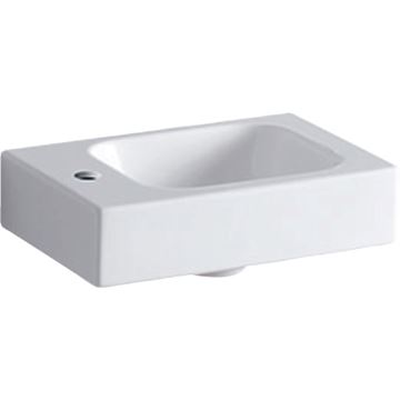 GEBERIT ICON umývadielko 38 cm, s otvorom pre batériu vľavo, bez prepadu, KeraTect
