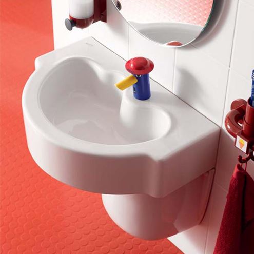 GEBERIT BAMBINI umývadlo 60 cm, s otvorom pre batériu, bez prepadu 326060000 Obrázek - fotka