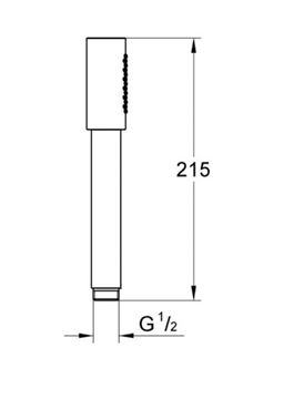 GROHE SENA STICK ručná sprcha 215 mm, Water Saving, brúsený cool sunrise 26465GN0 Technický nákres