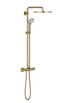 GROHE EUPHORIA SYSTEM 310 sprchový set s termostatickou batériou, horná sprcha, ručná sprcha s 3 prúdmi, tyč, hadica, kartáčovaný cool sunrise