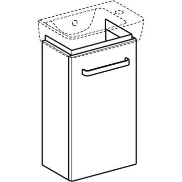 GEBERIT SELNOVA COMPACT skrinka pod umývadlo 34,8x25,2x60,4 cm, 1 dvierka, matná biela/lesklá biela 501.488.00.1 Obrázek - fotka