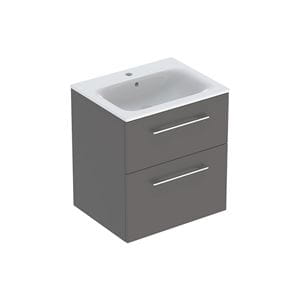 GEBERIT SELNOVA SQUARE skrinka s umývadlom 60x48x65, 2 cm, 2 zásuvky, matná lávová