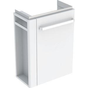 GEBERIT SELNOVA COMPACT skrinka pod umývadlo 44,8x25,2x60,4 cm, 1 dvierka, pánty vpravo, matná biela/lesklá biela
