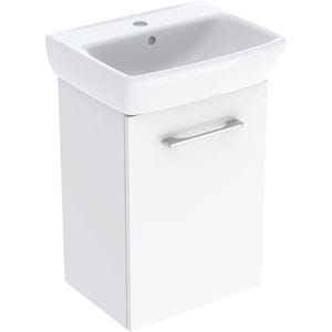 GEBERIT SELNOVA SQUARE skrinka s umývadlom 45x35,4x64,9 cm, 1 dvierka, lesklá biela