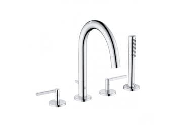 KLUDI NOVA FONTE batéria na okraj vane, 4-otvorová, s prepínačom, so sprchovou súpravou, chróm
