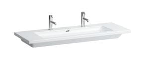 LAUFEN LIVING SQUARE umývadlo 130 cm, s 2 otvormi pre batérie a prepadom