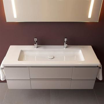 LAUFEN LIVING SQUARE umývadlo 130 cm, s 2 otvormi pre batérie a prepadom H8164360001071 Obrázek - fotka