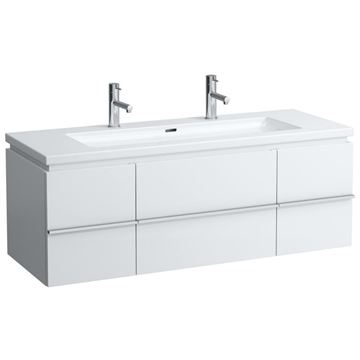 LAUFEN LIVING SQUARE umývadlo 130 cm, s 2 otvormi pre batérie a prepadom H8164360001071 Obrázek - fotka
