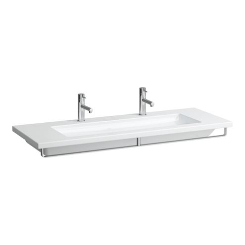 LAUFEN LIVING SQUARE umývadlo 130 cm, s 2 otvormi pre batérie a prepadom H8164360001071 Obrázek - fotka
