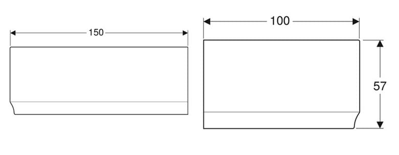 GEBERIT SELNOVA čelný panel k vani 150x57 cm 554.872.01.1 Technický nákres